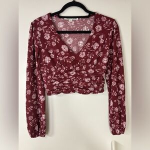 Boho Whimsical Long Sleeve Crop Top‎ Wall Flower